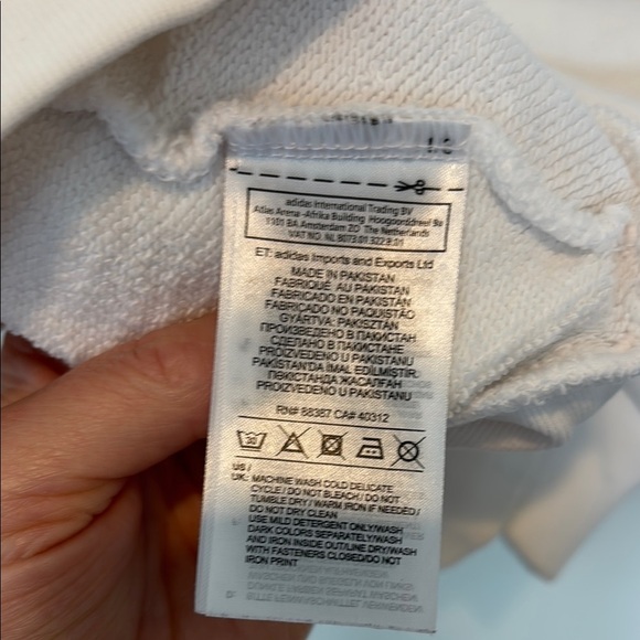 Adidas Classic White Hoodie with Black Trefoil Medium - Picture 7 of 7